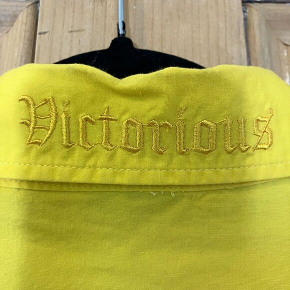 Victorious Vintage Mens Cross Bling Embellished Wings Shirt Medium Yellow SP EXC - Picture 2 of 11